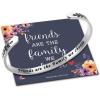 M MOOHAM Bracelets for Women Girls, Quote Mantra Bracelet Funny Inspirational Jewelry Gifts for Best Friend, Mom, Daughter, Son, Sister, Niece Birthday Mothers Day Present Come Gift Box(Friends are the family we choose)