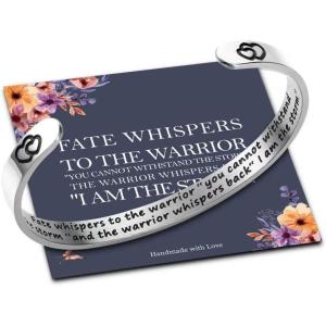 M MOOHAM Bracelets for Women Girls, Quote Mantra Bracelet Funny Inspirational Jewelry Gifts for Best Friend, Mom, Daughter, Son, Sister, Niece Birthday Mothers Day Present Come Gift Box(You cannot withstand the storm The warrior whispers back  “I am the storm.”)