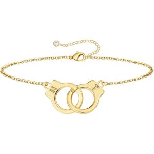M MOOHAM Couple Bracelets Gifts for Women – Gift for Mother Daughter Sister Couples Friendship Bracelets, 14K Gold Plated Double Letter Handcuff Bracelet Jewelry Personalized Birthday Gifts(H & T)