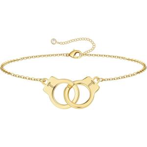 M MOOHAM Couple Bracelets Gifts for Women – Gift for Mother Daughter Sister Couples Friendship Bracelets, 14K Gold Plated Double Letter Handcuff Bracelet Jewelry Personalized Birthday Gifts(T & T)