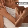 M MOOHAM Valentines Day Gifts for Kids Teen Girls – Gold Initial Bracelets for Women Girls, Non Tarnish 14K Gold Plated Letter A-Z Adjustable Bangle Bracelets Dainty Cuff Bracelet, Personalized Gifts(G)