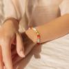 M MOOHAM Colorful Beaded Initial Bracelet for Women – Dainty Beaded Bracelets for Women Trendy Charm Letter A-Z Personalized Heart Jewelry Gifts(E)
