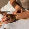 M MOOHAM Valentines Day Gifts for Kids Her Teen Girls – Gold Birthstone Bracelets for Women Dainty 14k Gold-Plated Beaded Bracelet for Women Teenage Girl Friendship Stretchy Bracelets Jewelry Gifts(11-November-Citrine Yellow Color Bracelet)