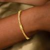 M MOOHAM Valentines Day Gifts for Kids Her Teen Girls – Gold Birthstone Bracelets for Women Dainty 14k Gold-Plated Beaded Bracelet for Women Teenage Girl Friendship Stretchy Bracelets Jewelry Gifts(11-November-Citrine Yellow Color Bracelet)