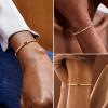 M MOOHAM Valentines Day Gifts for Kids Her Teen Girls – Gold Birthstone Bracelets for Women Dainty 14k Gold-Plated Beaded Bracelet for Women Teenage Girl Friendship Stretchy Bracelets Jewelry Gifts(08-August-Peridot Olive Green Color Bracelet)
