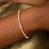 M MOOHAM Valentines Day Gifts for Kids Her Teen Girls – Gold Birthstone Bracelets for Women Dainty 14k Gold-Plated Beaded Bracelet for Women Teenage Girl Friendship Stretchy Bracelets Jewelry Gifts(06-June-Alexandrite Light Purple Color Bracelet)