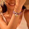 M MOOHAM Valentines Day Gifts for Kids Teen Girl – Beaded Initial Bracelets for Women Girls, 4PCS Colorful Beaded Bracelet Heart Initial Bracelet for Women Layered Bracelets Jewelry Birthday Gifts(H)