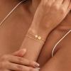 M MOOHAM Valentines Gifts for Kids Teen Girls – 14K Gold Plated Letter A-Z Bracelet, Layered Link Charm Bracelets, Women Christian Religious Faith Jewelry Birthday Baptism Gifts(H)