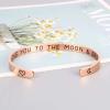 M MOOHAM Bracelets for Women Girls, Quote Mantra Bracelet Funny Inspirational Jewelry Gifts for Best Friend, Mom, Daughter, Son, Sister, Niece Birthday Mothers Day Present Come Gift Box(I love you to the moon &back-Rose Gold)