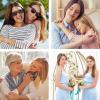 M MOOHAM Bracelets for Women Girls, Quote Mantra Bracelet Funny Inspirational Jewelry Gifts for Best Friend, Mom, Daughter, Son, Sister, Niece Birthday Mothers Day Present Come Gift Box(I love you to the moon &back-Rose Gold)