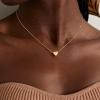 M MOOHAM Valentines Gifts for Kids Girls -Initial Heart Necklace for Girls Women, Dainty Cubic Zirconia Initial Heart Pendant Necklace for Women Girl Jewelry Gifts(Gold)