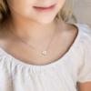 M MOOHAM Valentines Gifts for Kids Girls -Initial Heart Necklace for Girls Women, Dainty Cubic Zirconia Initial Heart Pendant Necklace for Women Girl Jewelry Gifts(Silver)