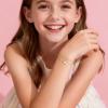 M MOOHAM Valentines Gifts for Kids Her Women – Dainty Heart Initial Bracelet 14K-Gold-Plated Bracelet Colorful Link Charm Bracelets Jewelry Valentines Gifts for Kids Her Women Teen Girls(S)