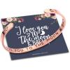 M MOOHAM Bracelets for Women Girls, Quote Mantra Bracelet Funny Inspirational Jewelry Gifts for Best Friend, Mom, Daughter, Son, Sister, Niece Birthday Mothers Day Present Come Gift Box(I love you to the moon &back-Rose Gold)