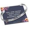 M MOOHAM Bracelets for Women Girls, Quote Mantra Bracelet Funny Inspirational Jewelry Gifts for Best Friend, Mom, Daughter, Son, Sister, Niece Birthday Mothers Day Present Come Gift Box(You are more loved than you could possibly know)