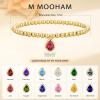 M MOOHAM Valentines Gifts for Her Kids Girls – Stretch Birthstone Bracelet for Girl Dainty 14K-Gold-Plated Beaded Bracelet Trendy Teardrop Birthstone Bracelets Birthday Jewelry Gifts for Women Girls(04-April-Clear CZ)