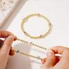 M MOOHAM Valentines Gifts for Her Women – Valentines Day Heart Birthstone Bracelet Dainty 14K-Gold-Plated Heart CZ Birthstone Bracelets Elastic Beaded Trendy Jewelry Bracelet Birthday Gifts for Women(08-August-Peridot Light Green)
