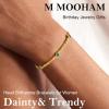 M MOOHAM Valentines Gifts for Her Women – Valentines Day Heart Birthstone Bracelet Dainty 14K-Gold-Plated Heart CZ Birthstone Bracelets Elastic Beaded Trendy Jewelry Bracelet Birthday Gifts for Women(05-May-Emerald Green)