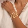 M MOOHAM Valentines Gifts for Women Teen Girls, Elastic 14K-Gold-Plated Beaded Bracelet Stack Set Dainty Cross Bow Heart Charm Bracelet Adjustable Jewelry Set for Womens Teen Girls Gifts(CZ Knot)