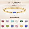 M MOOHAM Birthstone Bracelet for Women – Dainty 14K-Gold-Plated Beaded CZ Bracelets Set Elastic Bracelet Stack Trendy Birthday Jewelry Gifts for Women(05-May-Emerald Green)