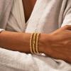 M MOOHAM Birthstone Bracelet for Women – Dainty 14K-Gold-Plated Beaded CZ Bracelets Set Elastic Bracelet Stack Trendy Birthday Jewelry Gifts for Women(09-September-Sapphire Blue)
