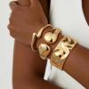 M MOOHAM Chunky Gold Plated Bangle Bracelets for Women – Hypoallergenic 14k Gold Plated Chunky Adjustable Stackable Twist Cuff Bracelet Stack for Women Trendy Non Tarnish Jewelry Gifts(3pcs chunky bracelets-gold plated 002)