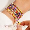 M MOOHAM Valentines Gifts for Kids Girls Her – 5PCS Colorful Beaded Bracelets for Girls, Cute Heart Initial Bracelet Stretch Stackable Bracelets Jewelry Set Valentines Gifts for Kids Teen Girl Women(V)