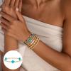 M MOOHAM Valentines Gifts for Women Teen Girls, 14K Gold Plated Cross Beaded Bracelet Stack Set Stretch Pearl Bead Bracelet Colorful Christian Jewelry Religious Gifts for Women Teen Girls(Blue Cross)