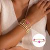M MOOHAM Valentines Gifts for Women Teen Girls, 14K Gold Plated Cross Beaded Bracelet Stack Set Stretch Pearl Bead Bracelet Colorful Christian Jewelry Religious Gifts for Women Teen Girls(Pink Cross)