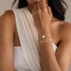 M MOOHAM Valentines Gifts for Women Teen Girls, 14K Gold Plated Cross Beaded Bracelet Stack Set Stretch Pearl Bead Bracelet Colorful Christian Jewelry Religious Gifts for Women Teen Girls(White Cross)