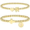 M MOOHAM Gold Beaded Bracelets – Heart Initial Bracelets & Cross Initial Bracelets Letter K