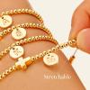 M MOOHAM Gold Beaded Bracelets – Heart Initial Bracelets & Cross Initial Bracelets Letter M
