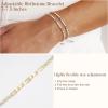 M MOOHAM Adjustable Birthstone Tennis Bracelets for Women, Dainty 14K-Gold-Plated Bracelets for Womens Birthstone Tennis Bracelet for Women Non Tarnish CZ Bracelet Jewelry Birthday Gifts for Womens(04.April(Clear CZ))