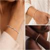 M MOOHAM Adjustable Birthstone Tennis Bracelets for Women, Dainty 14K-Gold-Plated Bracelets for Womens Birthstone Tennis Bracelet for Women Non Tarnish CZ Bracelet Jewelry Birthday Gifts for Womens(08.August(Peridot))