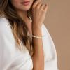 M MOOHAM Adjustable Tennis Bracelet for Women – Silver/14K Gold Plated Cubic Zirconia Tennis Bracelet Classic Round Cubic Zirconia Angelic Bracelets Jewelry Gifts for Women(14k gold plated)