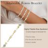 M MOOHAM Adjustable Tennis Bracelet for Women – Silver/14K Gold Plated Cubic Zirconia Tennis Bracelet Classic Round Cubic Zirconia Angelic Bracelets Jewelry Gifts for Women(silver plated)