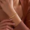 M MOOHAM Gold Beaded Bracelets for Women, 14K Gold-Plated Dainty Cross Puffy Heart Round Cubic Zirconia Stretch Bead Ball Bracelet for Women Trendy Women’s Jewelry Gifts(Round CZ)