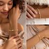 M MOOHAM Gold Beaded Bracelets for Women, 14K Gold-Plated Dainty Cross Puffy Heart Round Cubic Zirconia Stretch Bead Ball Bracelet for Women Trendy Women’s Jewelry Gifts(Heart)
