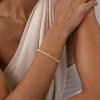 M MOOHAM Gold Beaded Bracelets for Women, 14K Gold-Plated Dainty Cross Puffy Heart Round Cubic Zirconia Stretch Bead Ball Bracelet for Women Trendy Women’s Jewelry Gifts(Smile CZ)