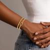 M MOOHAM Gold Beaded Bracelets for Women Girls Non Tarnish – Dainty 14K Gold Plated Cross Heart CZ Bead Ball Stretch Bracelets Stackable Bracelet Set Stack for Women Teen Girl Trendy Jewelry Gifts(2pcs beaded bracelets with cz)
