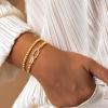 M MOOHAM Gold Beaded Bracelets for Women Girls Non Tarnish – Dainty 14K Gold Plated Cross Heart CZ Bead Ball Stretch Bracelets Stackable Bracelet Set Stack for Women Teen Girl Trendy Jewelry Gifts(2pcs beaded bracelets with cz)