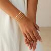 M MOOHAM Gold Bracelets Stack for Women Non Tarnish – Dainty 14K Gold Plated Stackable Bracelets Simple Herringbone Paperclip Rope Cuban Chain Bracelet Set for Women Trendy Waterproof Jewelry Gift(5pcs bracelets set-01)