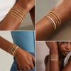 M MOOHAM Gold Bracelets Stack for Women Non Tarnish – Dainty 14K Gold Plated Stackable Bracelets Simple Herringbone Paperclip Rope Cuban Chain Bracelet Set for Women Trendy Waterproof Jewelry Gift(5pcs bracelets set-01)