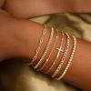 M MOOHAM Gold Bracelets Stack for Women Non Tarnish – Dainty 14K Gold Plated Stackable Bracelets Simple Herringbone Paperclip Rope Cuban Chain Bracelet Set for Women Trendy Waterproof Jewelry Gift(6pcs bracelets set-06)