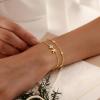 M MOOHAM Valentines Gifts for Women Teen Girls – 14K Gold Plated Initial Letter A-Z Bracelets for Women Trendy, Layered Link Charm Bracelet Anniversary Birthday Personalized Jewelry Gift(C)