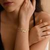 M MOOHAM Valentines Gifts for Women Teen Girls – 14K Gold Plated Initial Letter A-Z Bracelets for Women Trendy, Layered Link Charm Bracelet Anniversary Birthday Personalized Jewelry Gift(A)