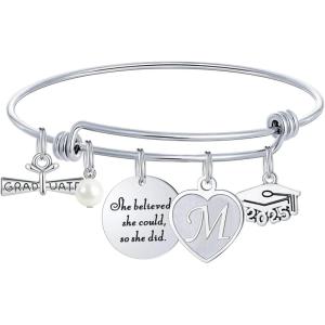 M MOOHAM Graduation Gifts for Her 2026, Class of 2026 High School College Graduation Gifts Inspirational Graduation Bracelet(M)