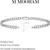 M MOOHAM 14K-Gold-Plated/Silver Cross Bracelet for Men, Sturdy Stainless Steel Cross Chain Bracelet Figaro Cuban Link Box Chain Bracelets Religious Faith Jewelry Christian Gifts for Men(Silver Plated Cuban Chain & Cross)