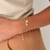 M MOOHAM Easter Basket Stuffers – Easter Gifts for Kids Women, Layered Initial Cross Bracelets for Women Teen Girls 14K-Gold-Plated Dainty Disc Letter A-Z Cross Bracelet Baptism Christian Gifts(D)