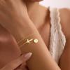 M MOOHAM Easter Basket Stuffers – Easter Gifts for Kids Women, Layered Initial Cross Bracelets for Women Teen Girls 14K-Gold-Plated Dainty Disc Letter A-Z Cross Bracelet Baptism Christian Gifts(K)
